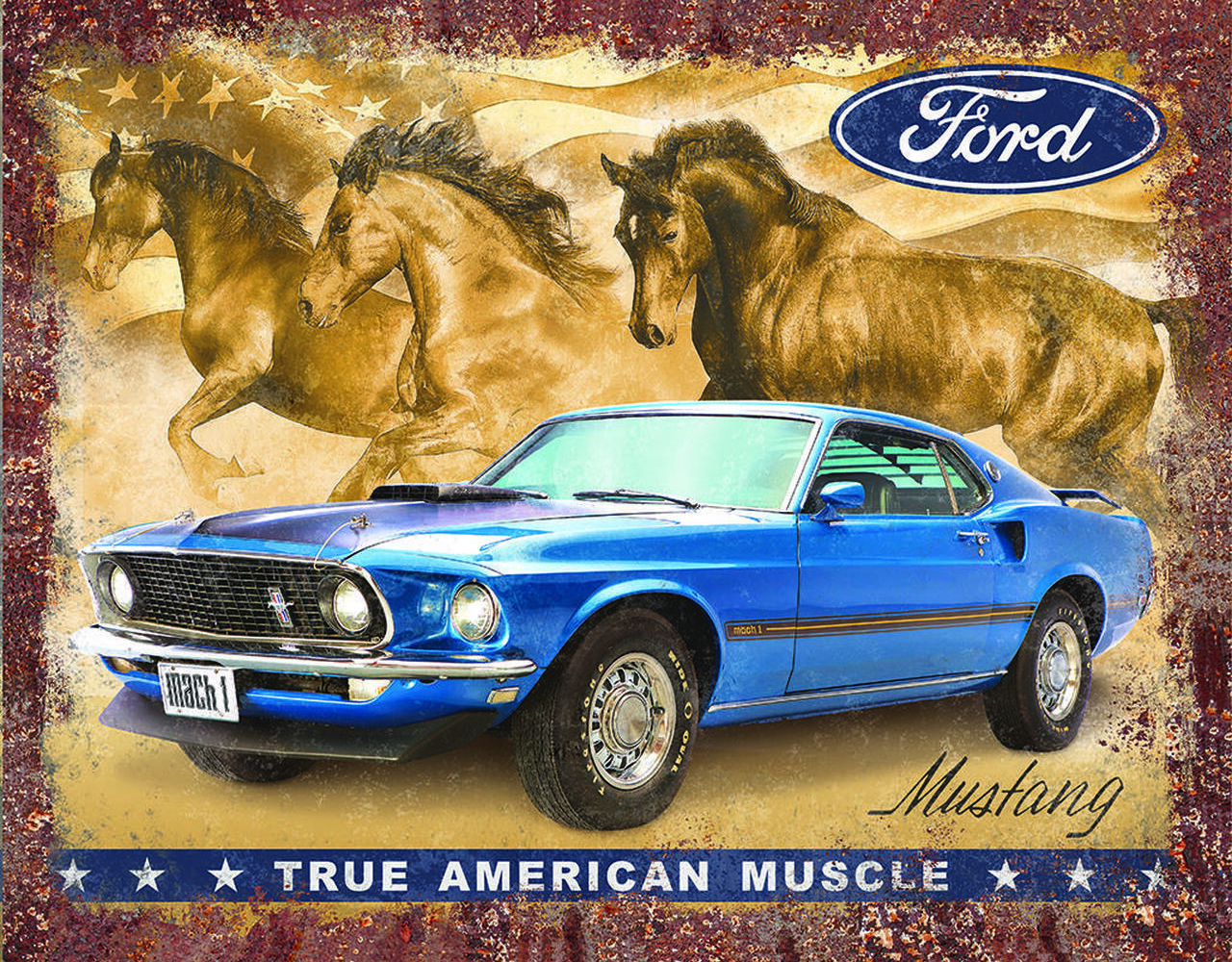 ƥ  Mustang Flag "True American Muscle" DE-MS2470