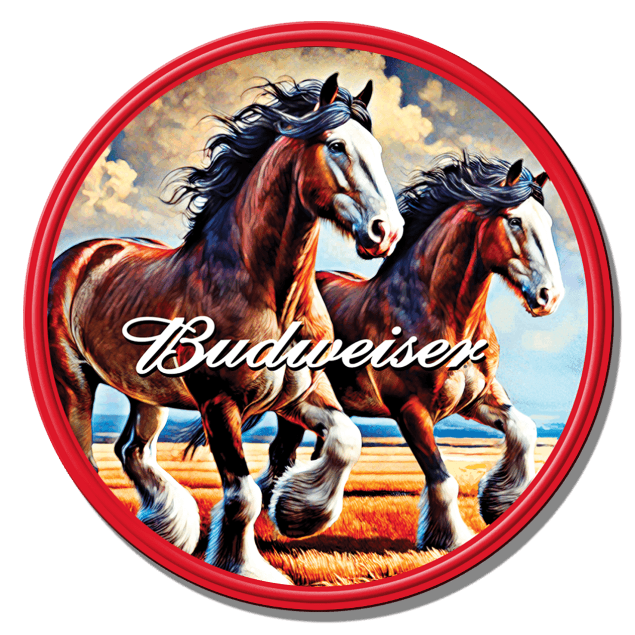 ߥ˥  Budweiser Clydesdales - Round DE-MS2951ߥ˥  Budweiser Clydesdales - Round DE-MS2951