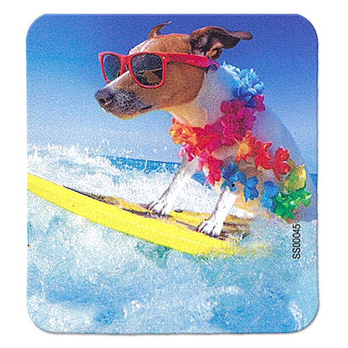 ƥå CUTE DOG WEARING SUNGLASSES AND A LEI ON A SURFBOARD IN THE WATER SJT-ST-SS00045ƥå CUTE DOG WEARING SUNGLASSES AND A LEI ON A SURFBOARD IN THE WATER SJT-ST-SS00045