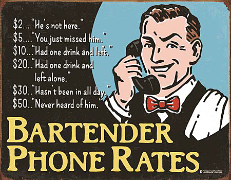 ƥ  BARTENDER'S PHONE RATES DE-MS2145ƥ  BARTENDER'S PHONE RATES DE-MS2145