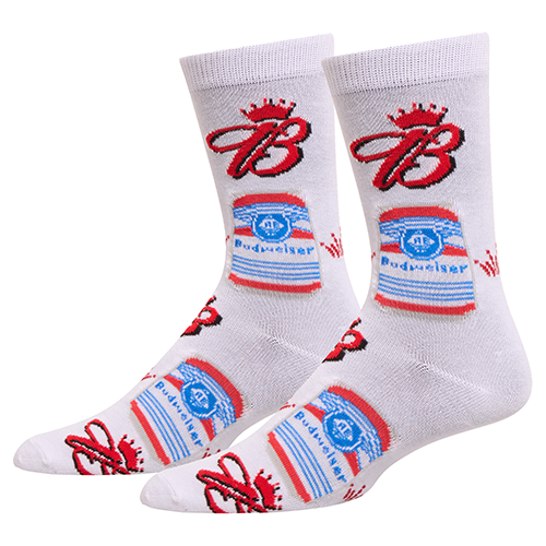 クレイジー ソックス(CRAZY SOCKS)メンズ クルー ソックス BUDWEISER CANS OS-CSO-M-40263MNCF