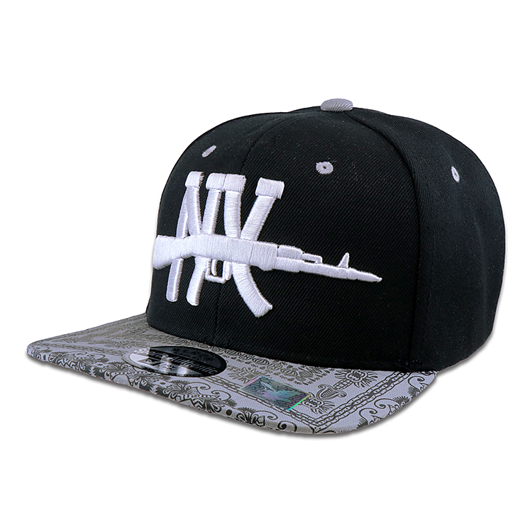 フラット バイザー キャップ NEW YORK AC-CP-VM267-10 ブラック&ブラック バンダナ